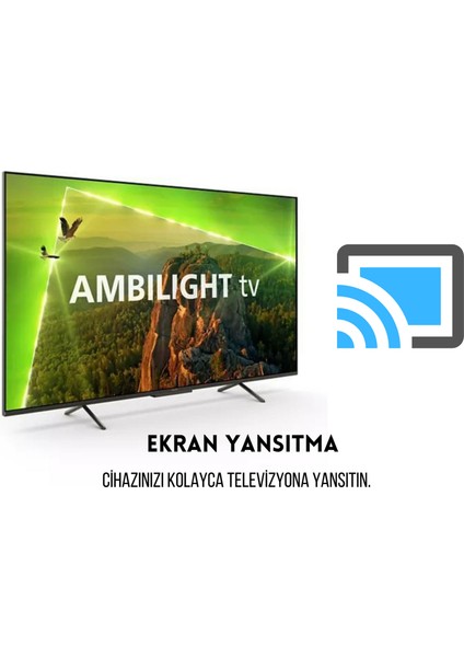 50PUS8118 50" 127 Ekran Uydu Alıcılı 4K Ultra HD Smart LED TV fiyatları