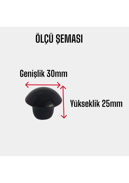 8 Adet Siyah Mantar Düğme Kulp Mobilya Çekmece Dolap Kapak Kulbu Metal Kulp Aksesuarları Vidalı