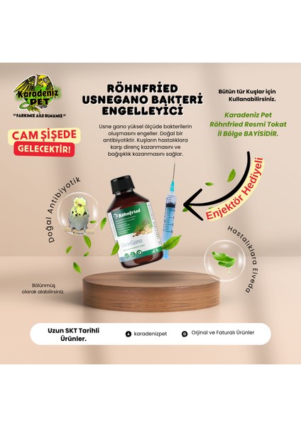 Usnegano Hastalıkları Engelleyici Takviye 100 ml (SIZDIRMAZ KAPAKLI CAM ŞİŞE - ORİJİNAL ŞİŞEDEN BÖLME)