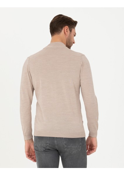 Erkek Taş Slim Fit Yarım Balıkçı Yaka Yün Karışımlı Basic Triko Kazak 50270055-VR049 indirimleri