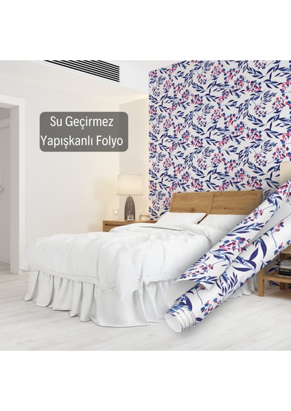 Çok Renkli Pembe Mor Çiçekli Yapışkanlı Folyo, Mutfak, Tezgah, Masa, Dolap Kaplama Folyosu, Isıya Dayanıklı, Su Geçirmez, Yapışkan Folyolar, Sticker, Büyük Ebatlı, Dekoros