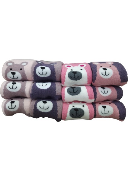 12 Çift Bebek Çocuk Pamuklu Kalın Silikon Tabanlı Kız Çocuk Çorabı fırsatları