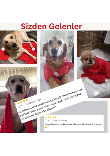 Köpek Havlusu, Süper Su Emici Mikrofiber, Kırmızı, 60x90 cm