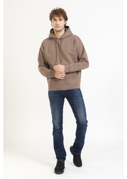 Unisex Kapşonlu Sweat 23K Ae Sütlü Kahve