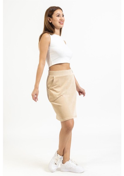 Etek Kadife Kadın Krem fiyatları