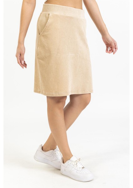 Etek Kadife Kadın Krem fırsatları