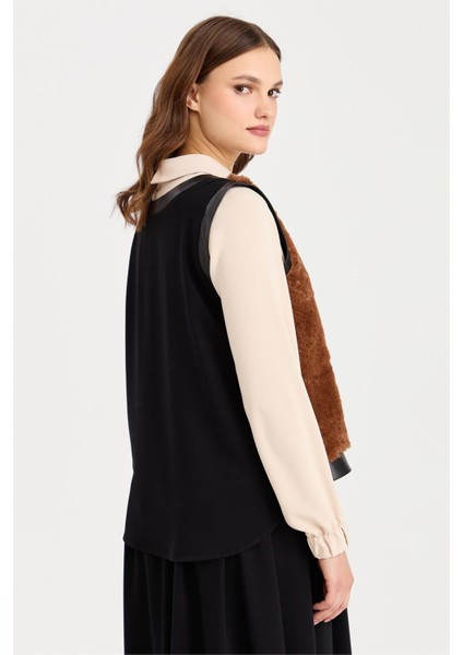 Peluş Süeter Detaylı Tunik Süeter Etekli Kolyeli Takım Taba fırsatları