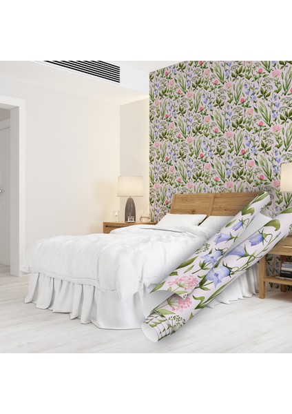 Rengarenk Çiçek Desenli Yapışkanlı Folyo, Mutfak, Tezgah, Masa, Dolap Kaplama Folyosu, Isıya Dayanıklı, Su Geçirmez, Yapışkan Folyolar, Sticker, Büyük Ebatlı, Dekoros