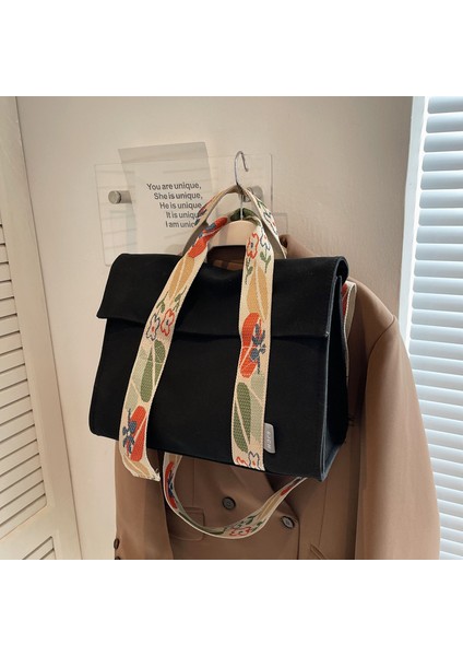 Kadınlar Için Yeni Trendy Basit Büyük Kapasiteli Kanvas Çok Yönlü Omuz Crossbody Çanta (Yurt Dışından) fırsatları