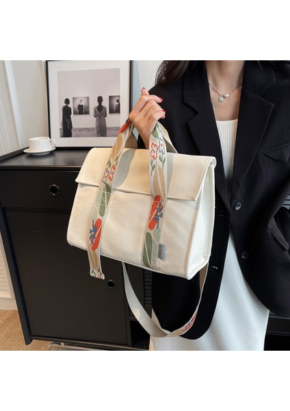 Kadınlar Için Yeni Trendy Basit Büyük Kapasiteli Kanvas Çok Yönlü Omuz Crossbody Çanta (Yurt Dışından) fiyatları