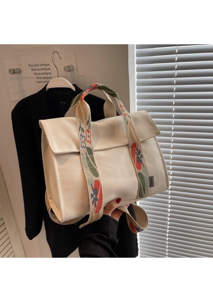 Kadınlar Için Yeni Trendy Basit Büyük Kapasiteli Kanvas Çok Yönlü Omuz Crossbody Çanta (Yurt Dışından) indirimleri