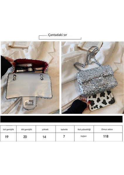 Kadınlar Için Renkli Niş Zincir Parıltılı Omuz Crossbody Çanta (Yurt Dışından) indirimleri