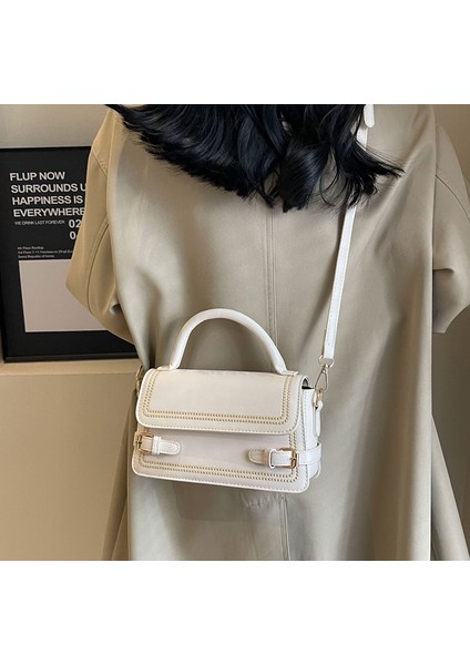 Kadın Yeni Retro Düz Renk Basit Mizaç Omuz Crossbody Çanta (Yurt Dışından) fırsatları