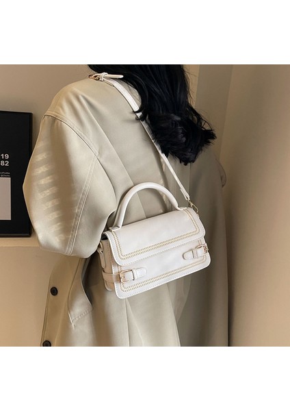 Kadın Yeni Retro Düz Renk Basit Mizaç Omuz Crossbody Çanta (Yurt Dışından) indirimleri