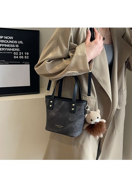Kadınların Yeni Kore Tarzı Moda Kova Omuz Crossbody Çantası (Yurt Dışından) modelleri