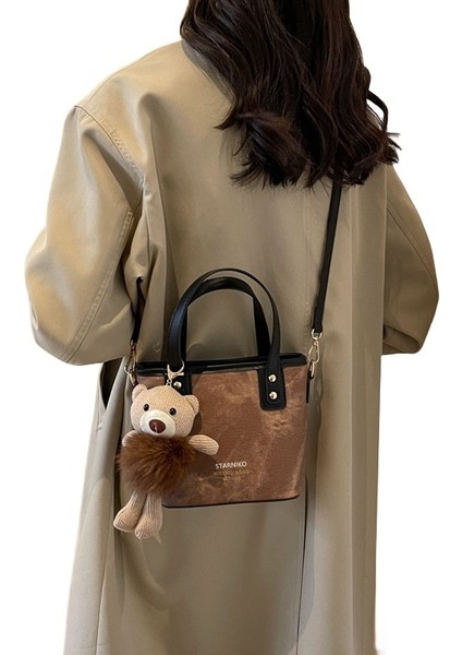 Kadınların Yeni Kore Tarzı Moda Kova Omuz Crossbody Çantası (Yurt Dışından)