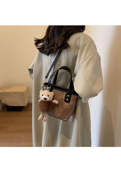 Kadınların Yeni Kore Tarzı Moda Kova Omuz Crossbody Çantası (Yurt Dışından) modelleri