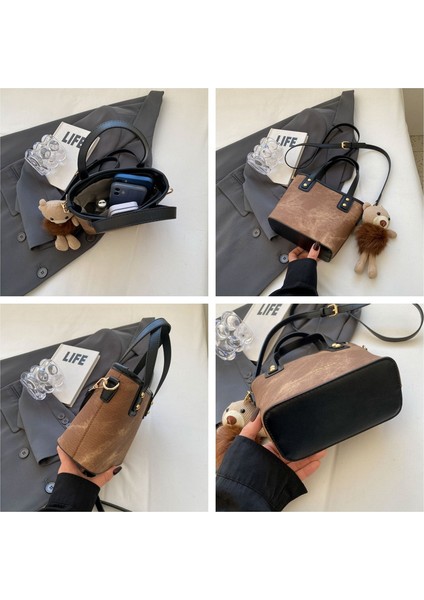 Kadınların Yeni Kore Tarzı Moda Kova Omuz Crossbody Çantası (Yurt Dışından) indirimleri