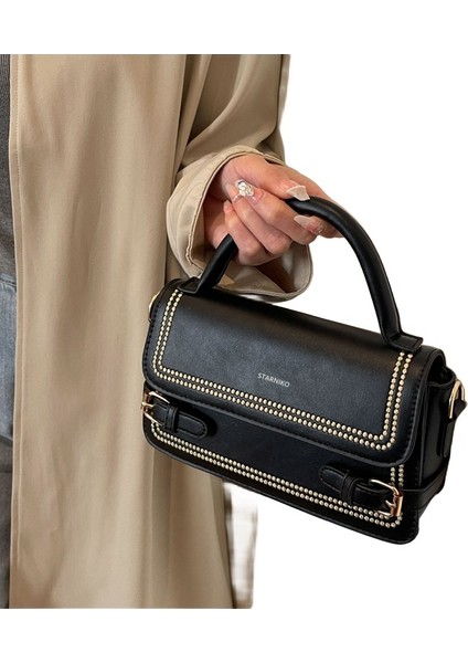 Kadın Yeni Retro Düz Renk Basit Mizaç Omuz Crossbody Çanta (Yurt Dışından)