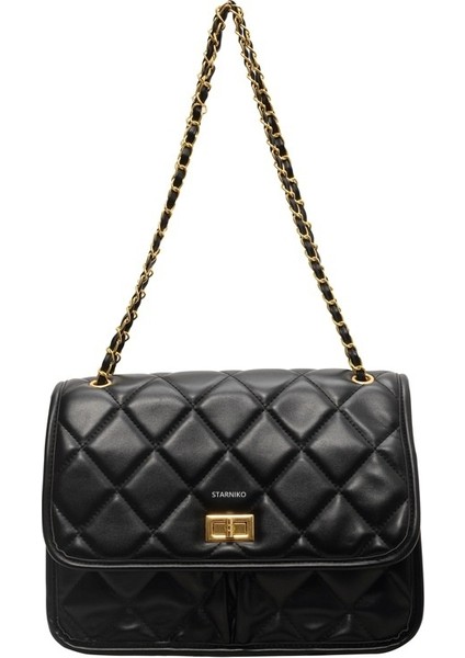 Retro Büyük Kapasiteli Eşkenar Dörtgen Zincirli Küçük Hoş Kokulu Omuz Çantası (Yurt Dışından)