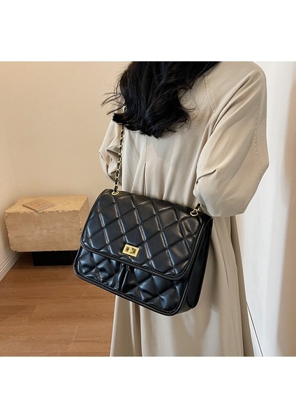 Retro Büyük Kapasiteli Eşkenar Dörtgen Zincirli Küçük Hoş Kokulu Omuz Çantası (Yurt Dışından) modelleri