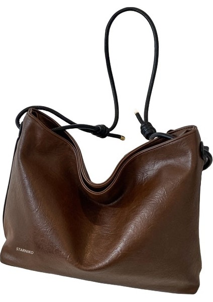 Kadınların Yeni Üst Düzey Büyük Kapasiteli Basit Omuz Çantası (Yurt Dışından)