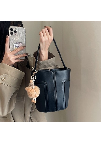 Kadınların Yeni Kore Tarzı Retro Moda Dikey Çizgili Süet Omuz Crossbody Çanta (Yurt Dışından) modelleri