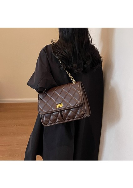 Retro Büyük Kapasiteli Eşkenar Dörtgen Zincirli Küçük Hoş Kokulu Omuz Çantası (Yurt Dışından) fırsatları