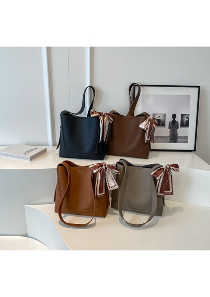 Kadın Yeni Retro Moda Büyük Kapasiteli Kova Omuz Çantası (Yurt Dışından) fiyatları