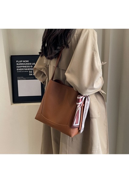 Kadın Yeni Retro Moda Büyük Kapasiteli Kova Omuz Çantası (Yurt Dışından) modelleri