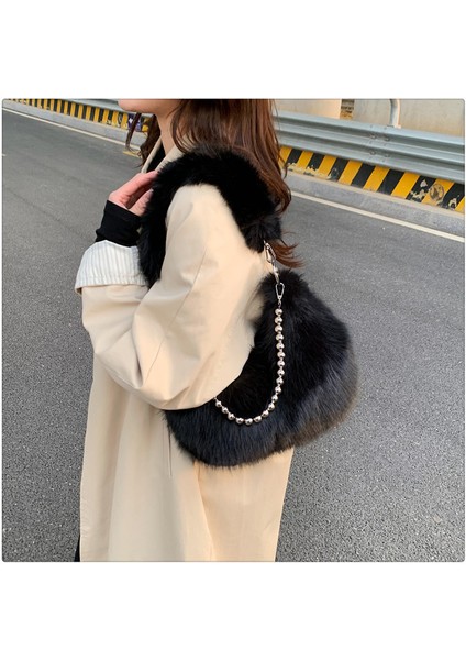 Kadınların Yeni Kore Tarzı Niş Taklit Tilki Kürkü Omuz Crossbody Çantası (Yurt Dışından) fırsatları
