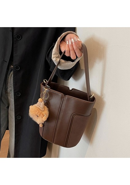 Kadınların Yeni Kore Tarzı Retro Moda Dikey Çizgili Süet Omuz Crossbody Çanta (Yurt Dışından) indirimleri