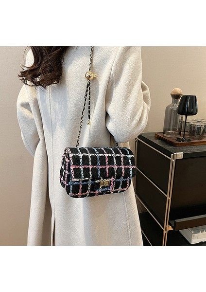 Kadın Yeni Stil Küçük Kokulu Yün Moda Zincir Omuz Crossbody Çanta (Yurt Dışından) modelleri