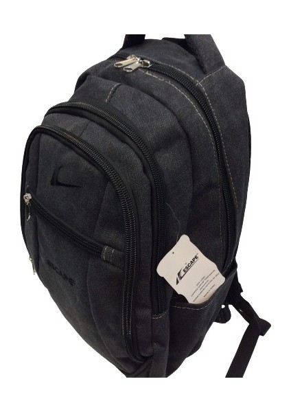 Escape 307 Dağcı Sırt Çantası Kanvas Kumaş Sırt Çantası Laptop Bölmeli Spor Outdoor Günlük Kullanım Ortopedik Siyah fiyatları