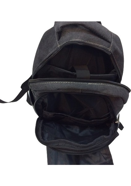 Escape 307 Dağcı Sırt Çantası Kanvas Kumaş Sırt Çantası Laptop Bölmeli Spor Outdoor Günlük Kullanım Ortopedik Siyah fırsatları