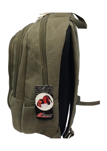 Escape 307 Dağcı Sırt Çantası Kanvas Kumaş Sırt Çantası Laptop Bölmeli Spor Outdoor Günlük Kullanım Ortopedik Haki modelleri