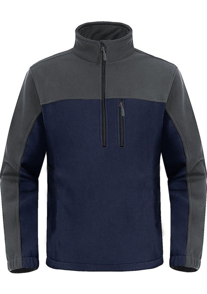 Ghassy Co. Erkek Quarter Zip Yarım Fermuarlı Cepli Polar