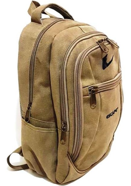 Escape 307 Dağcı Sırt Çantası Kanvas Kumaş Sırt Çantası Laptop Bölmeli Spor Outdoor Günlük Kullanım Bej fiyatları