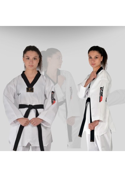 Fitilli Siyah Yaka Taekwondo Elbisesi Dobok Üst Kuşak