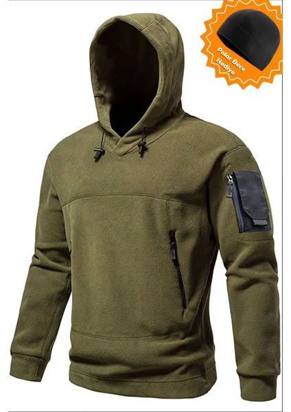 Ghassy Co. Ghassy Co. Erkek Military Sport Warm Outdoor Kapüşonlu Polar Ceket 