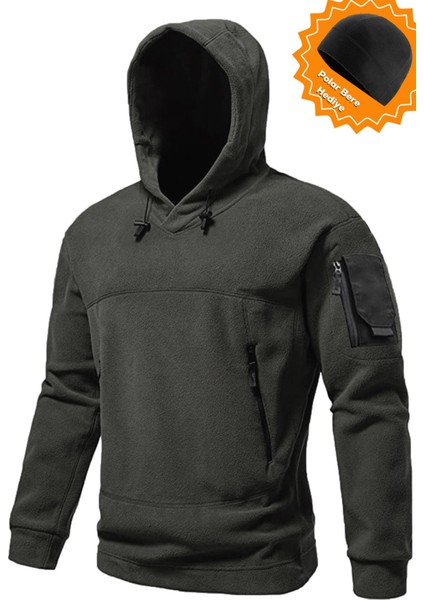 Ghassy Co. Ghassy Co. Erkek Military Sport Warm Outdoor Kapüşonlu Polar Ceket 