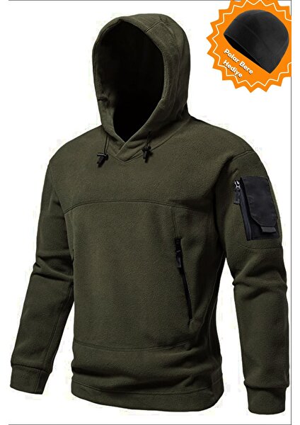 Ghassy Co. Erkek Military Sport Warm Outdoor Kapüşonlu Polar Ceket 