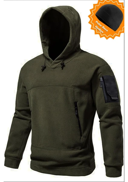 Ghassy Co. Ghassy Co. Erkek Military Sport Warm Outdoor Kapüşonlu Polar Ceket 