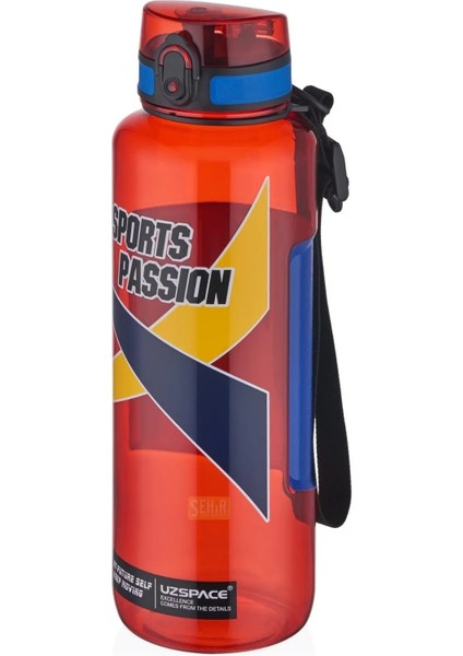 1200ML Büyük Boy Sports Passion Kayma Yapmayan Tutma Bölmeli Tritan Su Matarası