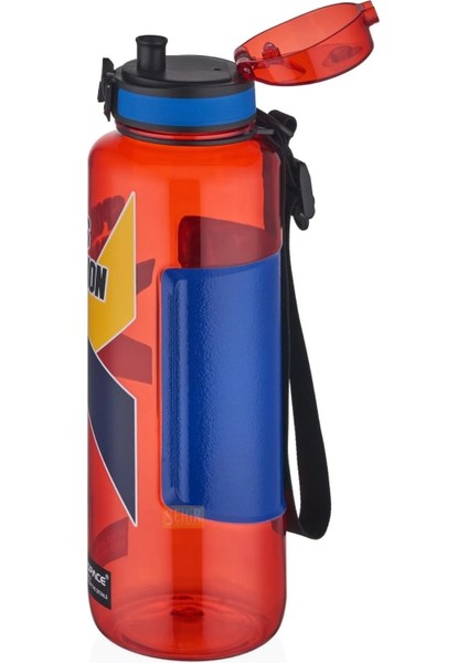 1200ML Büyük Boy Sports Passion Kayma Yapmayan Tutma Bölmeli Tritan Su Matarası