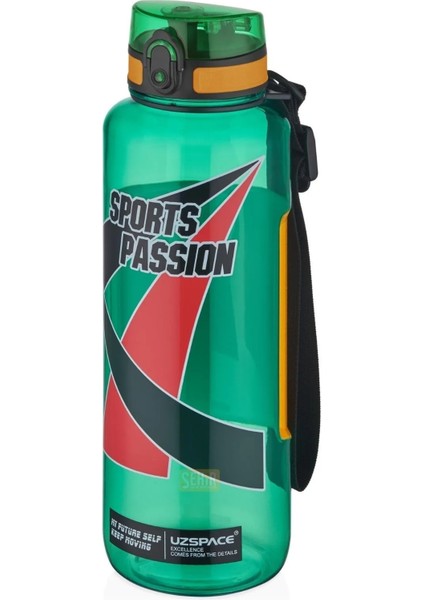 1200ML Büyük Boy Sports Passion Kayma Yapmayan Tutma Bölmeli Tritan Su Matarası