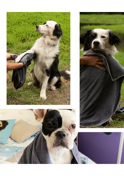 Köpek Havlusu, Su Emici Mikrofiber, Gri, 60x90 Cm indirimleri