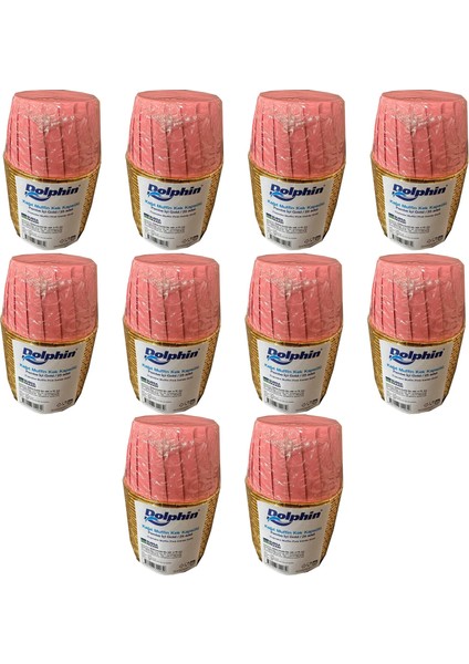 Muffin Kağıt Karton Altın Pembe Cupcake Kek Kalıbı Kapsülü Kabı - 25 Adetlik 10 Paket