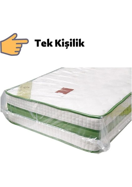 Vakumsuz Şeffaf Tek Kişilik Yatak Baza Saklama Taşıma Kılıfı Poşeti Torbası -120x200 Cm. - 3 Adet