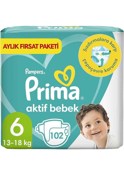 Aktif Bebek, Bebek Bezi 6 Numara, 102 Adet